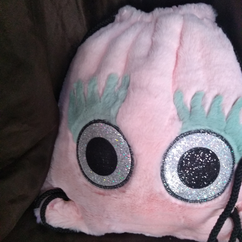 Monster Eyes Soft  Furry Backpack With Big Eyes